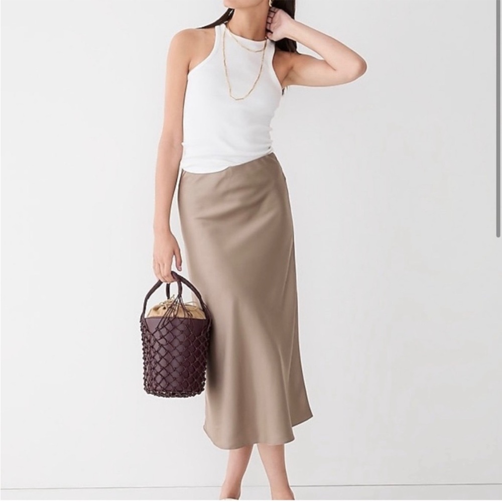 NWOT J.Crew | Gwyneth slip skirt | Warm Boulder | Size XS